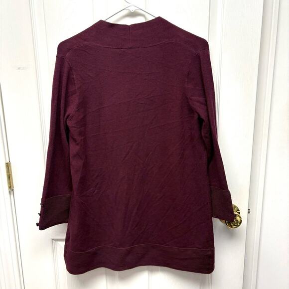 Evolution by Cyrus Sweater, Maroon Cardigan, Button Accents, Size S - Picture 5 of 9
